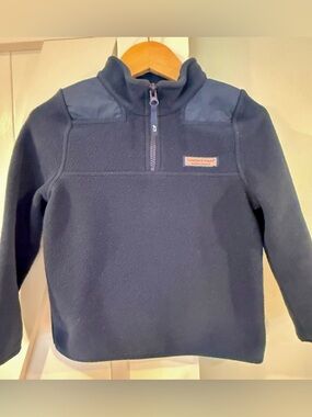 Vineyard Vines Kids Navy Quarter-Zip Fleece Pullover